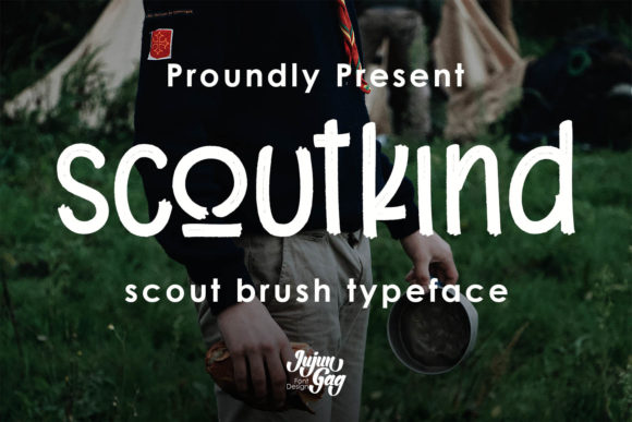 Scoutkind: A Quirky Brushed Display Font for Informal Design Workflows